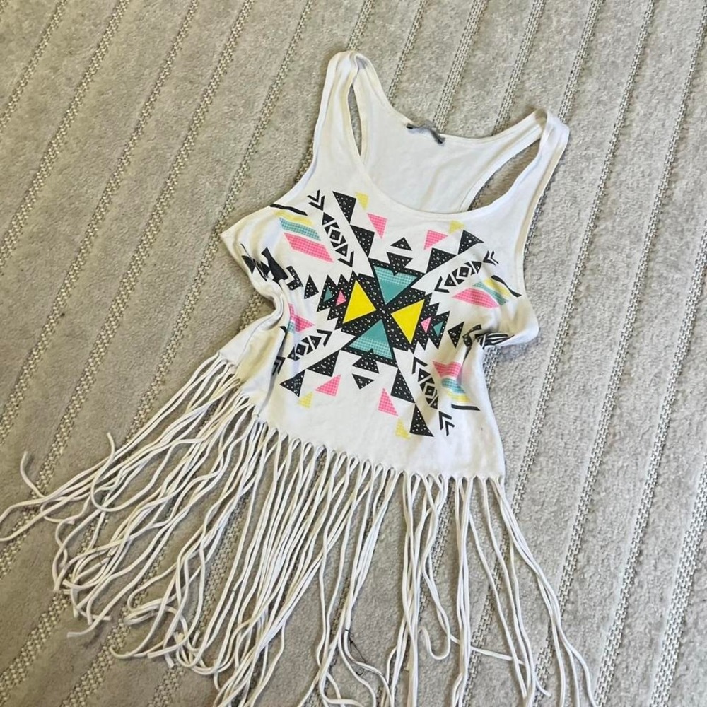 VTG y2k Charlotte Russe white tank top size XS punk grunge party Summer